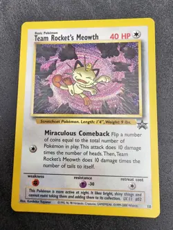 Pokemon Card Team Rocket’s Meowth 18 | Blackstar Promo | Non Holo wotc - Image 1