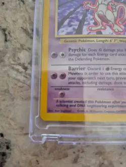 Pokemon TCG Mewtwo Holo Rare Base Set (1999) 10/102 WOTC Condition HP - Image 2