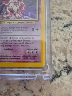Pokemon TCG Mewtwo Holo Rare Base Set (1999) 10/102 WOTC Condition HP - Image 3