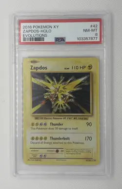 2016 Pokemon XY Zapdos #42 Evolutions Holo PSA 8 🌶🥵 - Image 1