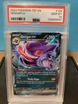 2024 POKEMON TEMPORAL FORCES EN HOLO GENGAR EX #104 PSA 10 GEM MT - Image 1