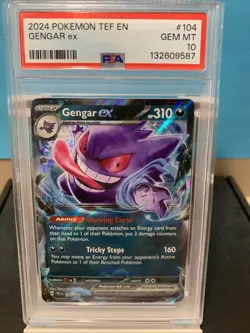 2024 POKEMON TEMPORAL FORCES EN HOLO GENGAR EX #104 PSA 10 GEM MT - Image 2