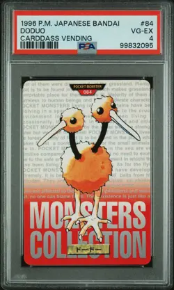 1996 POKEMON JPN BANDAI CARDDASS VENDING #84 DODUO PSA 4 - Image 1