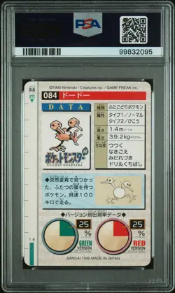 1996 POKEMON JPN BANDAI CARDDASS VENDING #84 DODUO PSA 4 - Image 2