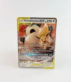 Eevee & Snorlax GX Tag Team 120/181 Near Mint NM Pokemon Sun & Moon Team Up - Image 1