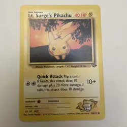 POKEMON LT. SURGE'S PIKACHU 84/132 1ST EDITION GYM CHALLENGE - Image 1