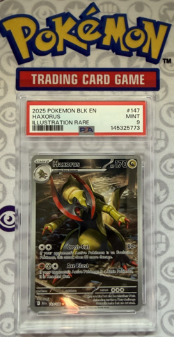 Pokemon Haxorus Illustration Rare Holo Sv: Black Bolt 147/086 PSA 9 English 2025 - Image 1