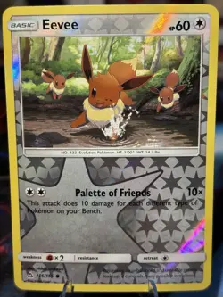 Pokemon 2018 Sun & Moon Ultra Prism Eevee #105/156 Reverse Holo LP - Image 1