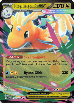 POKEMON Mega Dragonite ex #152/217 Holofoil ME: Ascended Heroes NM - Image 1