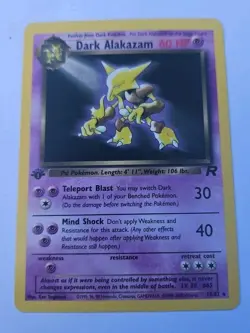 Dark Alakazam 18/82 1st Edition Team Rocket Non-Holo Pokemon Card Never Played - Image 1