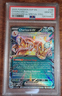 2025 Pokemon Charizard ex SVP 196 Promo Special Coll. PSA 10 - Image 1