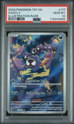 PSA 10 Gastly Illustration Rare 177/162 Pokemon Temporal Forces - Image 1