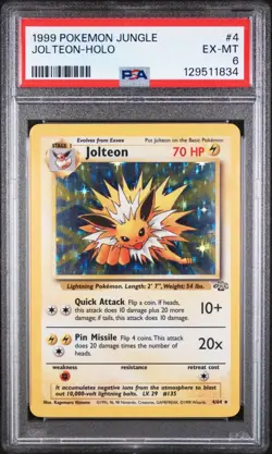 1999 POKEMON JUNGLE #4 JOLTEON-HOLO PSA 6 - Image 1
