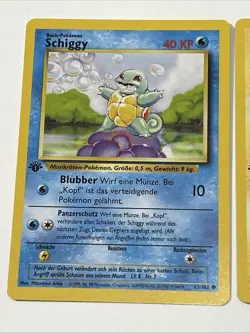 Pokemon TCG Base Set 1st edition Pikachu 58/102 Schiggy 63/102 GERMAN NM-Mint - Image 2