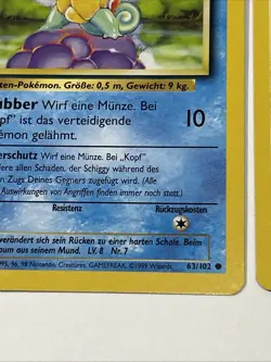 Pokemon TCG Base Set 1st edition Pikachu 58/102 Schiggy 63/102 GERMAN NM-Mint - Image 5