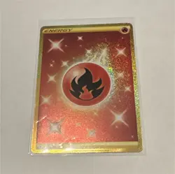 Fire Energy 284/264 Gold Secret Rare Fusion Strike Pokemon Holo Card NM - Image 1