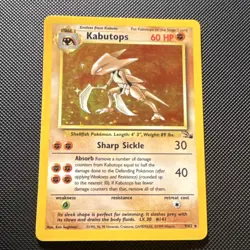 Pokemon TCG Kabutops Fossil Holo Rare Unlimited English 9/62 1999 Card - Image 1