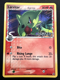 Larvitar 73/113 EX Delta Species Pokemon Card Reverse Holo Foil Rare HP - Image 1