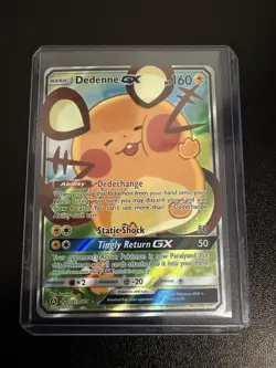 Pokemon Dedenne GX Alternate Art Promo Holo 195A/214 HP 160 GX Card - Image 1