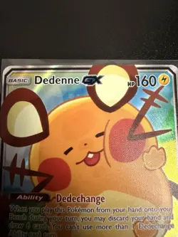 Pokemon Dedenne GX Alternate Art Promo Holo 195A/214 HP 160 GX Card - Image 4