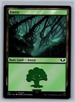 Magic MTG Universes Beyond: Warhammer 40,000 4x Forest #317 TCG CCG 40k Playset - Image 1