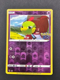 Natu Reverse Holo Common Pokemon GO 032/078 NM - Image 1