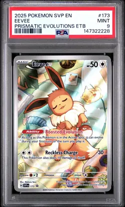 2025 POKEMON SVP EN-SV BLACK STAR PROMO #173 EEVEE PSA 9 - Image 1