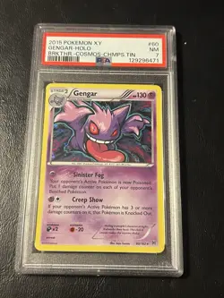 PSA 7 Pokemon XY BREAKTHROUGH COSMOS-CHAMPIONS TIN #60 Gengar HOLO - Image 1