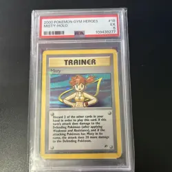 Trainer Misty (2000) Gym Heroes Holo SWIRL #18/132 PSA 5 Pokemon TCG - Image 1
