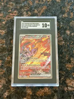 2025 Pokemon Destined Rivals #229 Team Rocket’s Moltres ex UPC STAMPED PSA 10 - Image 1