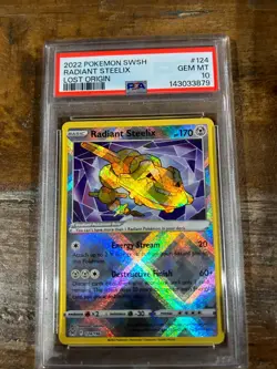 POKEMON 2022 Lost Origin RADIANT STEELIX #124 PSA 10 Gem Mint RARE - Image 1