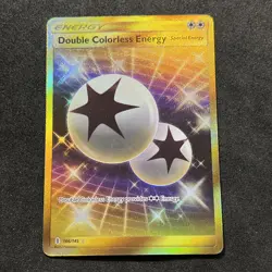 DOUBLE COLORLESS ENERGY 166/145 Secret Rare Gold 2017 Pokemon LP - Image 1