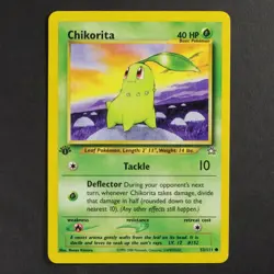 Chikorita 53/111 Neo Genesis First Edition Pokemon TCG VG Condition - Image 1