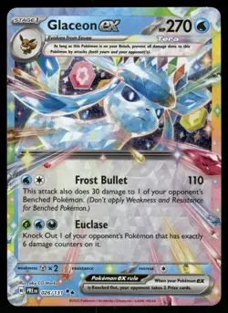 Glaceon ex - 026/131 026/131 Holo SV: Prismatic Evolutions Pokemon NM - Image 1