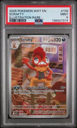 Scrafty Pokemon Wht En-White Flare 139/086 PSA 9 - Image 1