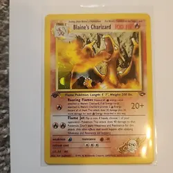 Pokemon 1st Edition Blaine's Charizard Holo 2/132 Gym Challenge Negotiable! 🔥 - Image 2