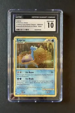 CGC 10 GEM MINT - LAPRAS - HOLO RARE - CLB 008/034 - Pokemon TCG Classic Deck - Image 1