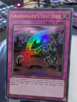 YuGiOh! Gravedigger's Trap Hole MP21-EN086 Ultra Rare 1st Ed - Image 1