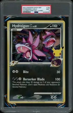 PSA 9 MINT Hydreigon SWSH138 Pokemon Card Jumbo Oversized Celebrations - Image 1
