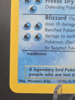 Pokemon TCG Articuno Fossil Holo Card 2/62 Vintage Rare LP - Image 5