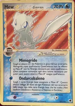 Pokemon Card-Mew-Gold Star-Holo-Ex Dragon Frontiers-101/101-ENG-Very Poor - Image 1