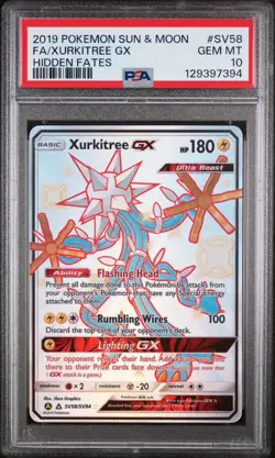 PSA 10 Xurkitree GX SV58/SV94 Pokemon Hidden Fates Full Art Holo Card - Image 2