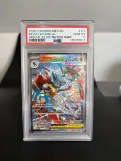 PSA 10 GEM MINT Mega Lucario EX 179/132 Mega Evolutions SIR Pokemon Card - Image 1
