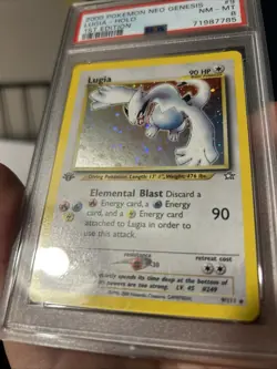 Pokemon Neo Genesis Lugia 1st Edition TCG Holo Card 9/111 PSA 8 Graded English - Image 3