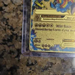 Pokemon TCG Mega Mcharizard EX Gold Metal 230 HP 300 Attack 230 Card English - Image 4