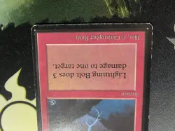 Magic The Gathering, Lightning Bolt, Beta Edition Light To Play Condition ￼ - Image 2