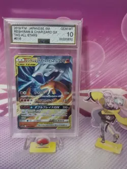 Pokemon Japanese sm12a Tag Team GX 016/173 Charizard & Reshiram GX AGS 10 Graded - Image 1
