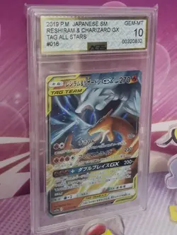 Pokemon Japanese sm12a Tag Team GX 016/173 Charizard & Reshiram GX AGS 10 Graded - Image 2