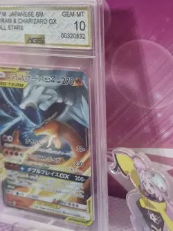 Pokemon Japanese sm12a Tag Team GX 016/173 Charizard & Reshiram GX AGS 10 Graded - Image 3