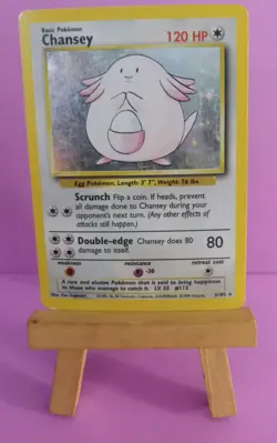 Pokemon TCG Chansey 3/102 Base Set Holo Rare Moderately Played - Image 2